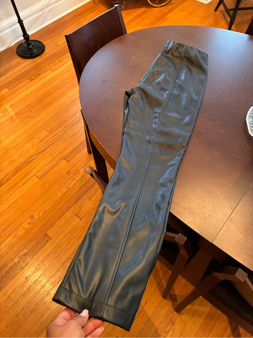 Steve Madden Black Faux Leather Flare Pants
